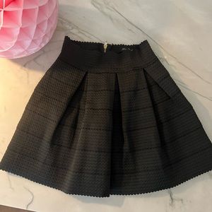 Dry Goods Honey Punch Skirt Black box pleated bandage texture skater skirt sz M